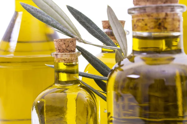 Bottles Extra Virgin Oil Isolated — Stock Photo, Image