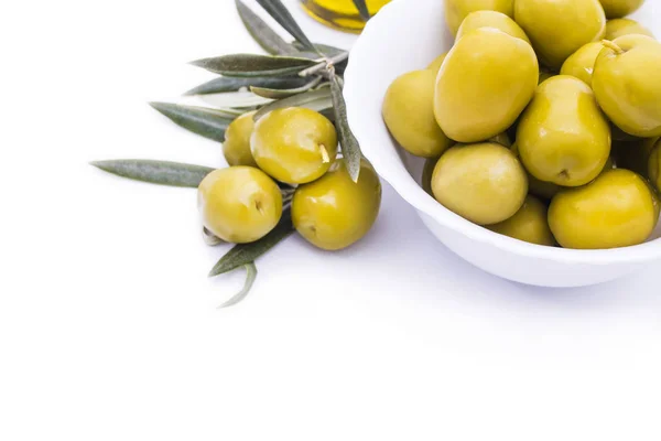 Ciotola Con Olive Isolate — Foto Stock