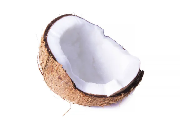 Pedaços Coco Isolados Sobre Branco — Fotografia de Stock