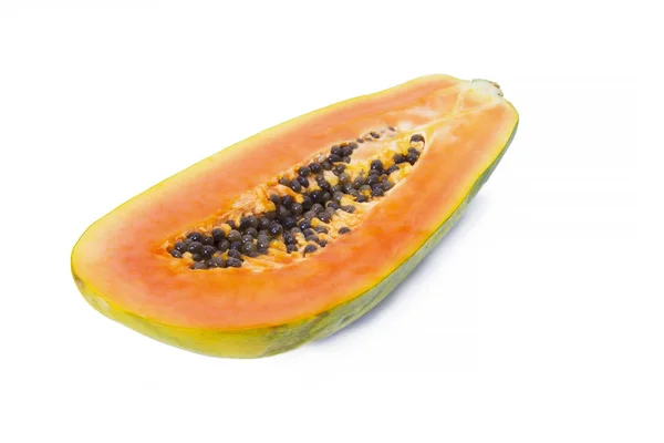 Scheibe Papaya Tropische Früchte Isoliert — Stockfoto