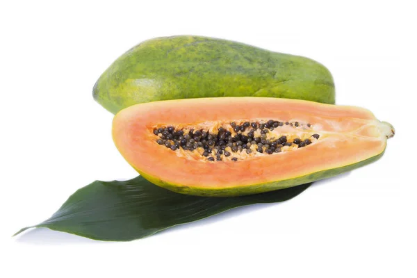 Rebanada Papaya Fruta Tropical Aislada —  Fotos de Stock