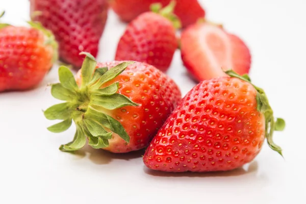 Frutas Verano Fresas Aisladas — Foto de Stock