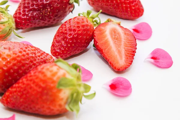 Frutas Verano Fresas Aisladas — Foto de Stock