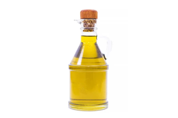 Botella Aceite Oliva Virgen Extra Aislado Sobre Blanco — Foto de Stock