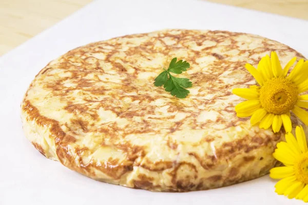 Omlet Ziemniakami Cebulą — Zdjęcie stockowe