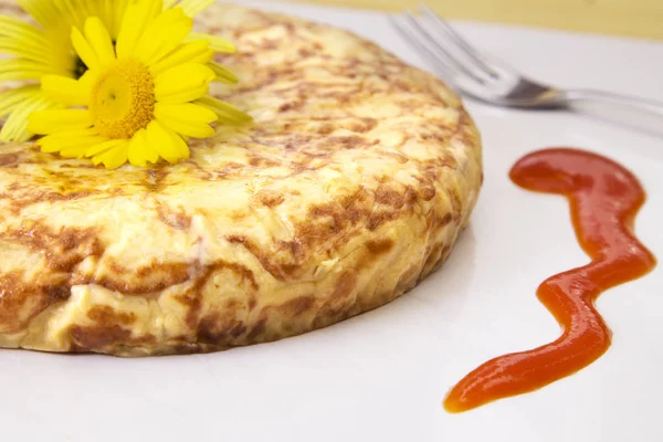 Patates Omlet Plaka — Stok fotoğraf