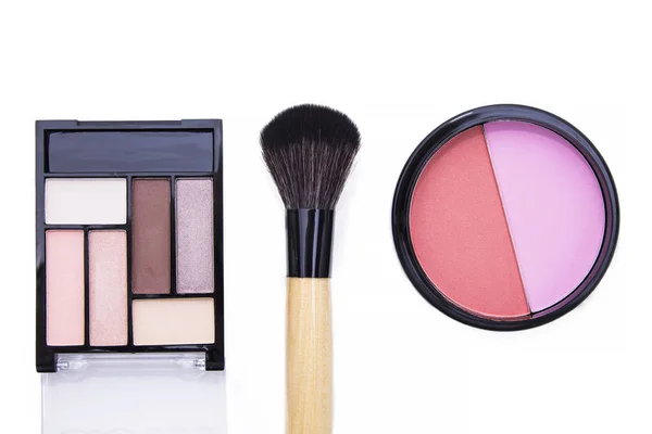 Draufsicht Auf Make Kosmetik Set — Stockfoto