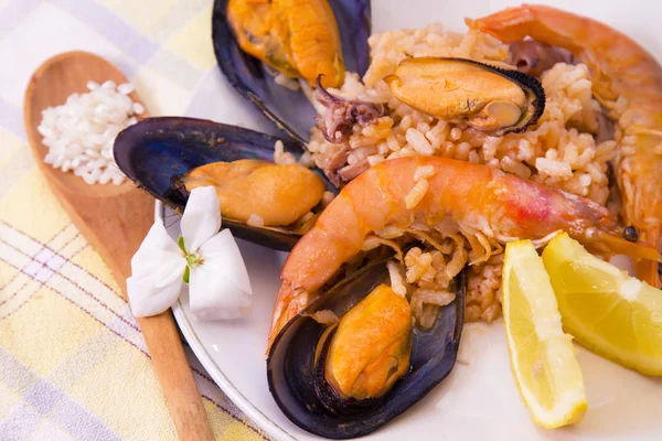 Carnaroli rice with seafood Stock Photos, Royalty Free Carnaroli rice