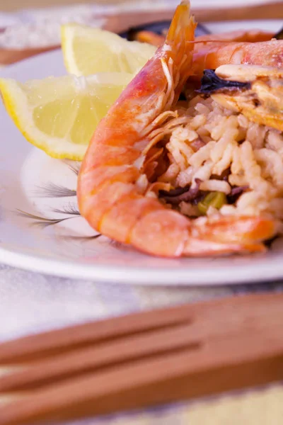 Вкусный Рис Блюдами Морепродуктов — стоковое фото