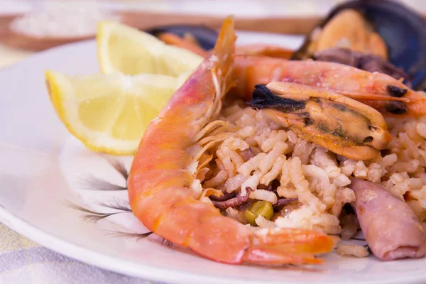 Arroz Sabroso Con Plato Mariscos —  Fotos de Stock