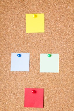 Mantar üzerinde iğne ile renkli notlar