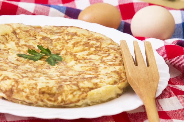 Kartoffel Und Zwiebelomelette Traditionelle Spanische Küche — Stockfoto