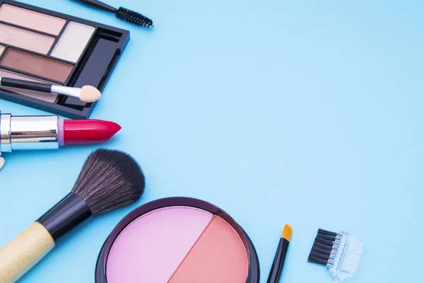 Makeup Accessories Colorful Background — Stock Photo, Image