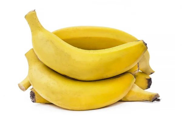 Välsmakande Bananer Vit Isolerad — Stockfoto