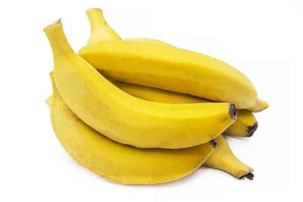 Bananas Saborosas Branco Isolado — Fotografia de Stock