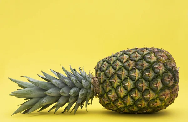 Tropical Summer Fruit Pineapple Yellow Background — Stock Photo, Image