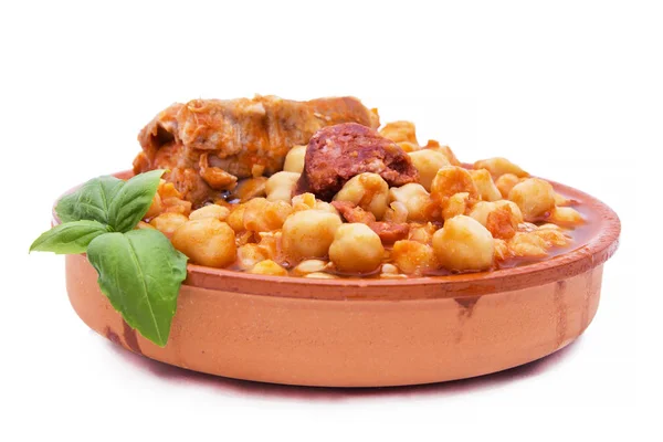 Casserole Stewed Chickpeas Isolated — Stock Photo, Image