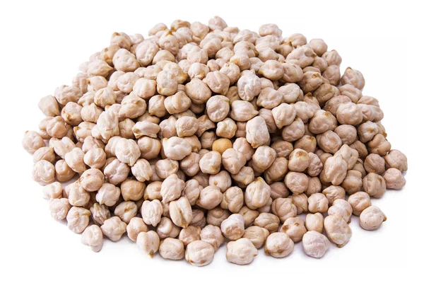 Group Chickpeas Isolated White — Stock Photo, Image