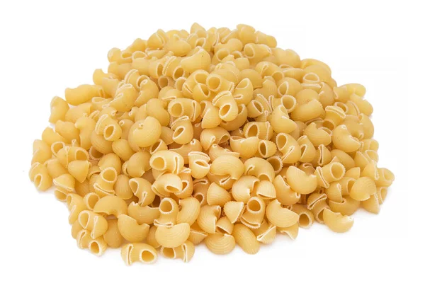 Rohe Pasta Mit Form Isoliert Auf Weiß — Stockfoto