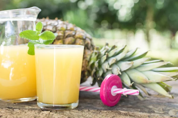 Suco Abacaxi Tropical Conceito Dieta Saúde — Fotografia de Stock