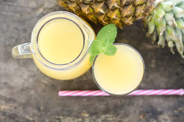 Tropische Ananas Sap Concept Van Dieet Gezondheid — Stockfoto