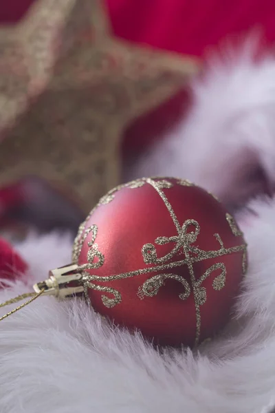 Fond Noël Avec Des Étoiles Des Boules — Photo