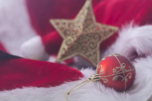 Kerstachtergrond Met Sterren Kerstballen — Stockfoto