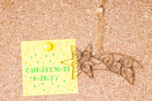 Nota Corkboard Festa Natal — Fotografia de Stock