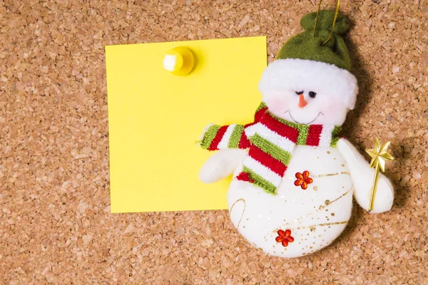 Kerstkaart Met Sneeuwpop — Stockfoto