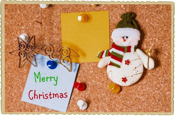 Christmas Greeting Snowman Tag — Stock Photo, Image