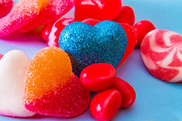 Jelly Beans Heart Concept Valentines Day — Stock Photo, Image