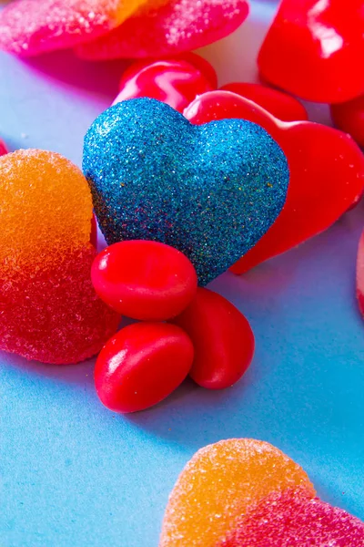 Jelly Beans Heart Concept Valentines Day — Stock Photo, Image