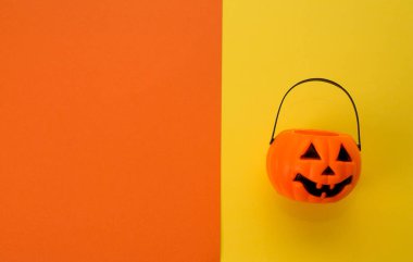 Cadılar Bayramı portakalı kabağı - tepeden bakıldığında düz