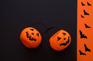 Cadılar Bayramı portakalı kabağı - tepeden bakıldığında düz