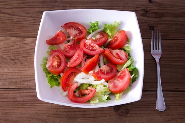 Bowl Lettuce Tomato Salad Diet Food Concept — Stock Photo, Image