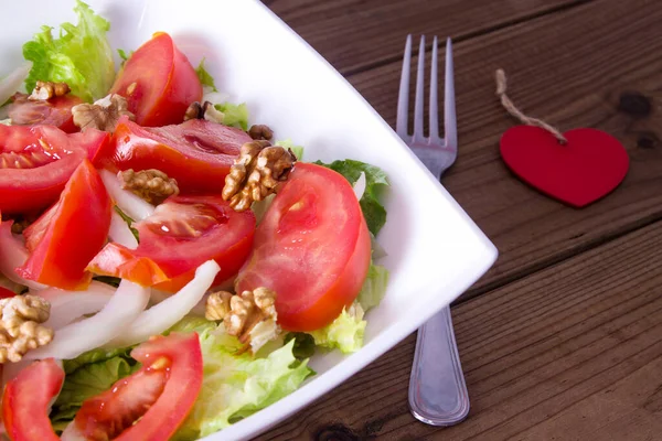 Insalata Lattuga Pomodoro Dieta Concetto Cibo — Foto Stock