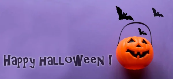 Halloween Karta Dýněmi Blahopřejeme Text — Stock fotografie