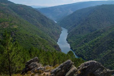 Sil Kanyonu 'nun manzarası Dük, Ribeira Sacra, Bizim, Galiçya, İspanya