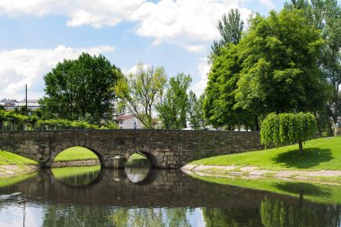 Monforte de limos, lugo, galicia, İspanya 'daki bahçelerin manzarası