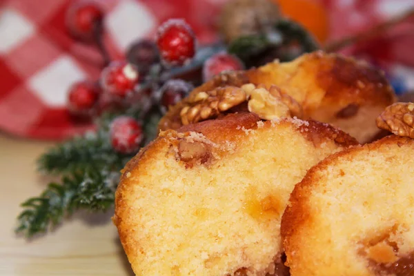 Christmas Cake Nuts Orange — Stock Photo, Image