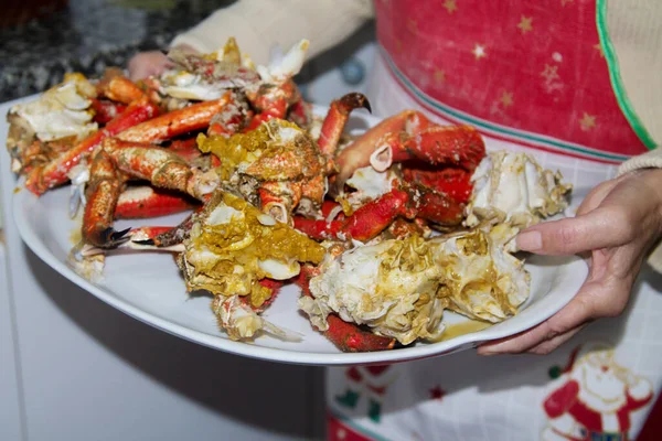 Seafood Crab Chopped Tray — Stock Photo, Image