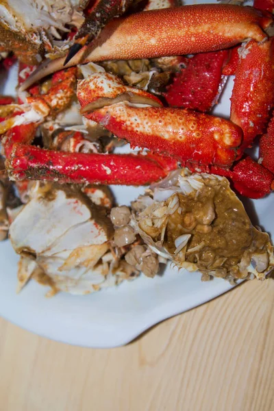 Seafood Delicious Cooked Crab Wood — Stock Photo, Image