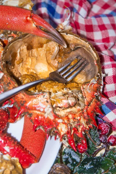 Weihnachten Oder Neujahr Mittagessen Oder Abendessen Meeresfrüchte — Stockfoto