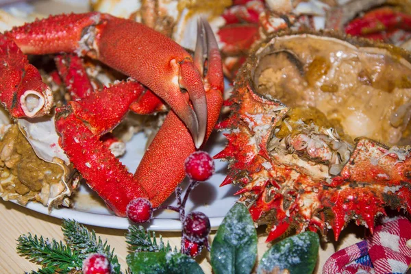 Köstliche Gekochte Meeresfrüchte Spinnenkrabben — Stockfoto