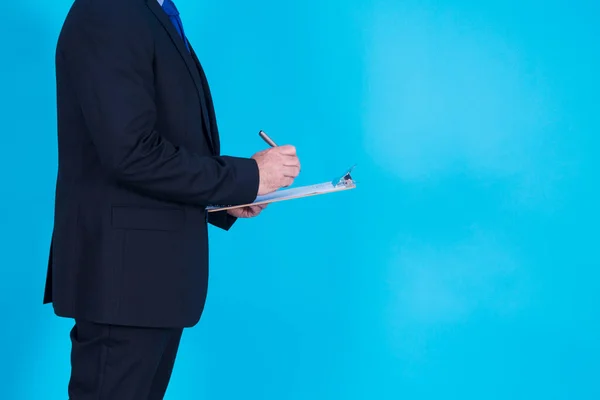 Hombre Negocios Con Contrato Pluma Preparado Para Firma — Foto de Stock