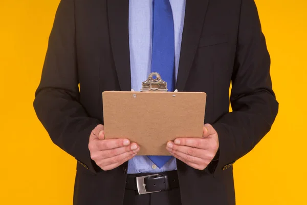 Manager Mit Ordner Und Dokumenten Der Hand — Stockfoto