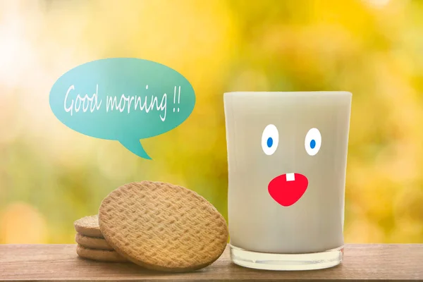 Glas Milch Und Kekse Hintergrund — Stockfoto