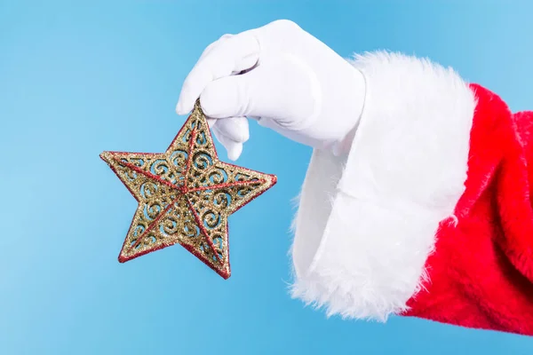 Der Weihnachtsmann Mit Dem Weihnachtsstern Der Hand — Stockfoto