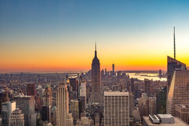 New York City, ABD'den günbatımı ışık yaşam başladı