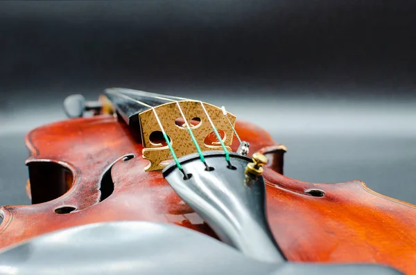 Violino Professionale Dal Punto Vista Dei Suonatori Con Particolare Attenzione — Foto Stock